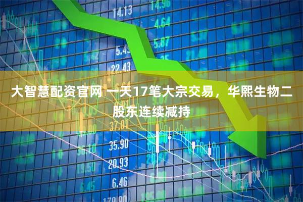 大智慧配资官网 一天17笔大宗交易，华熙生物二股东连续减持
